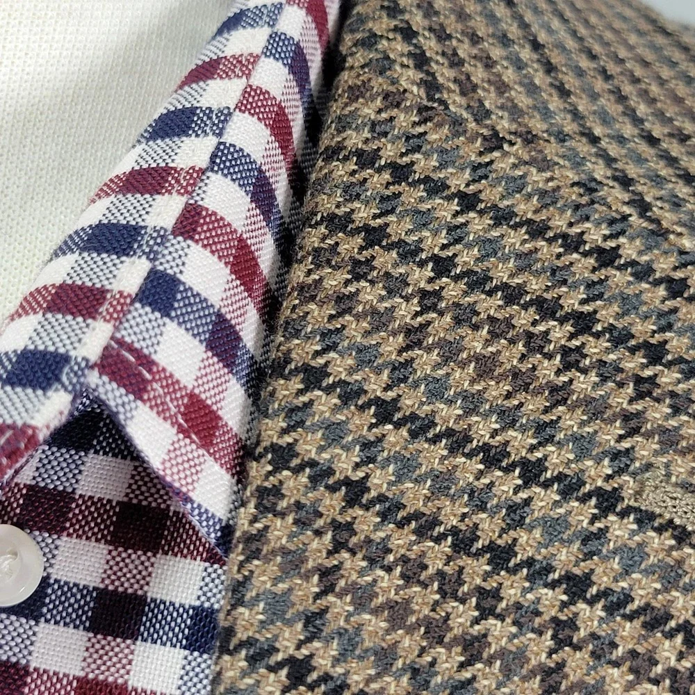 Lauren Ralph Lauren‎ Men's Sport Coat Blazer Two Button Brown Houndstooth